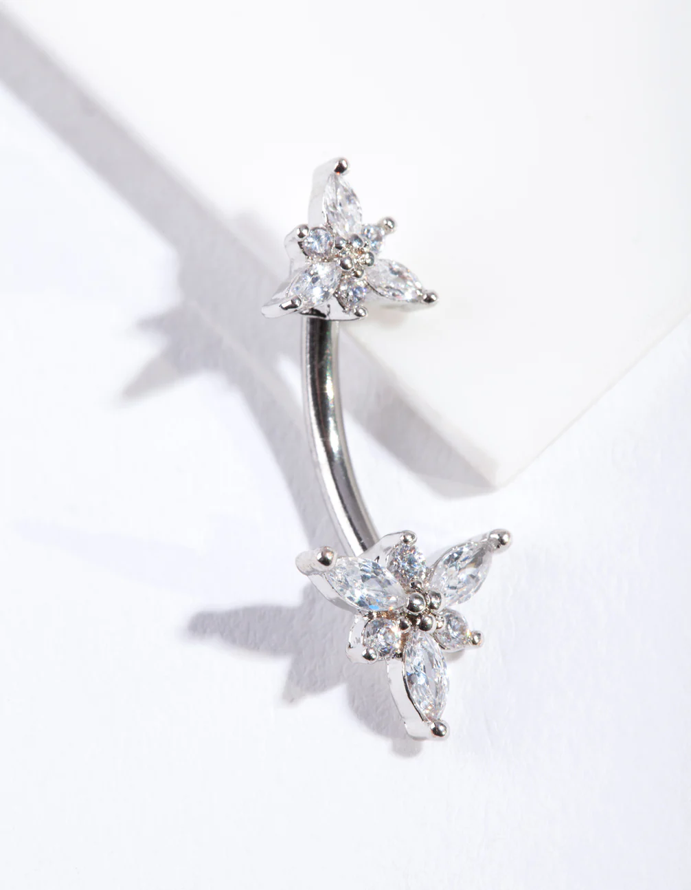 Surgical Steel Marquise Flower Belly Bar - Image 4