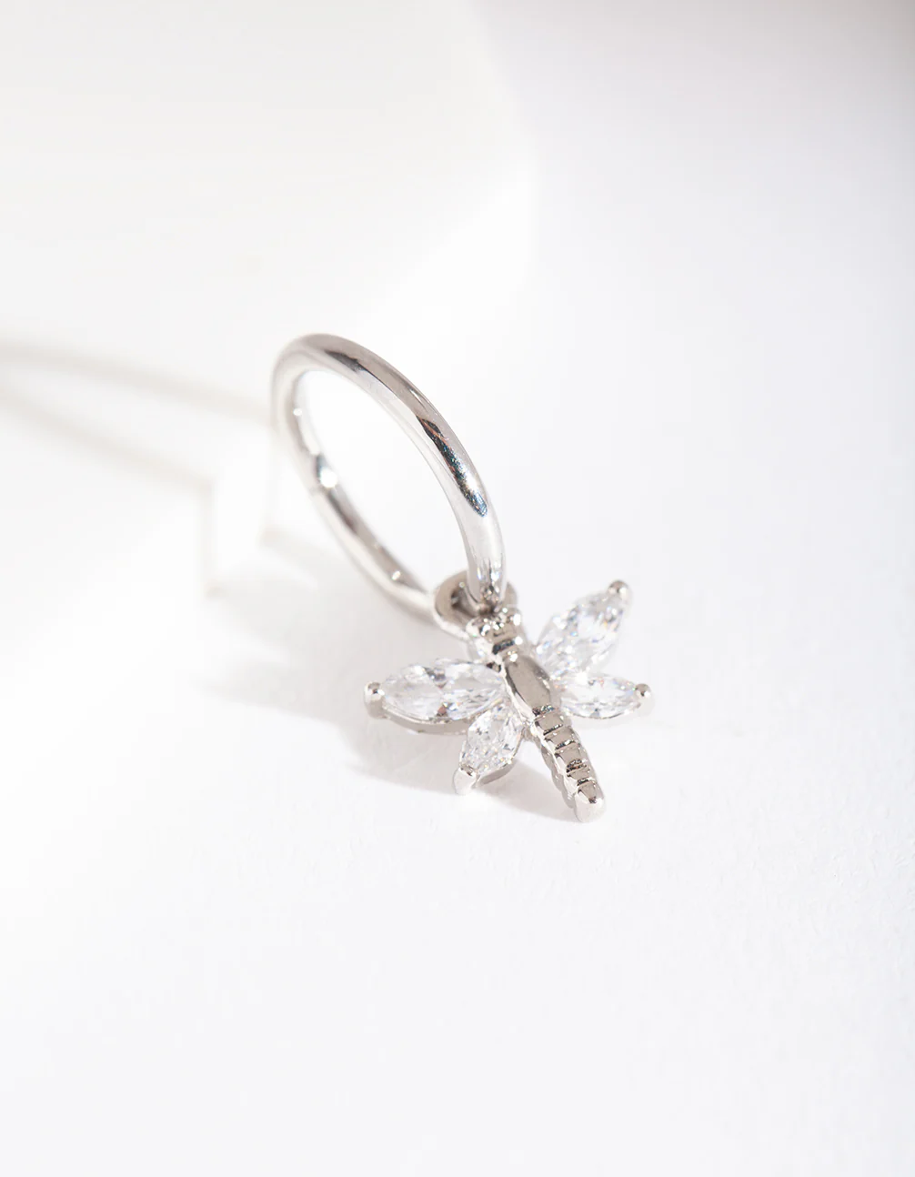 Surgical Steel Dragonfly Charm Clicker Earring - Image 4