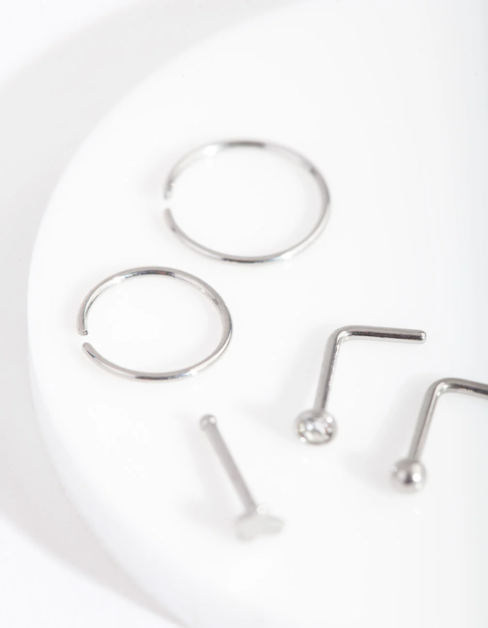 Surgical Steel Fine Cross Nose Piercing 6-Pack - Image 3