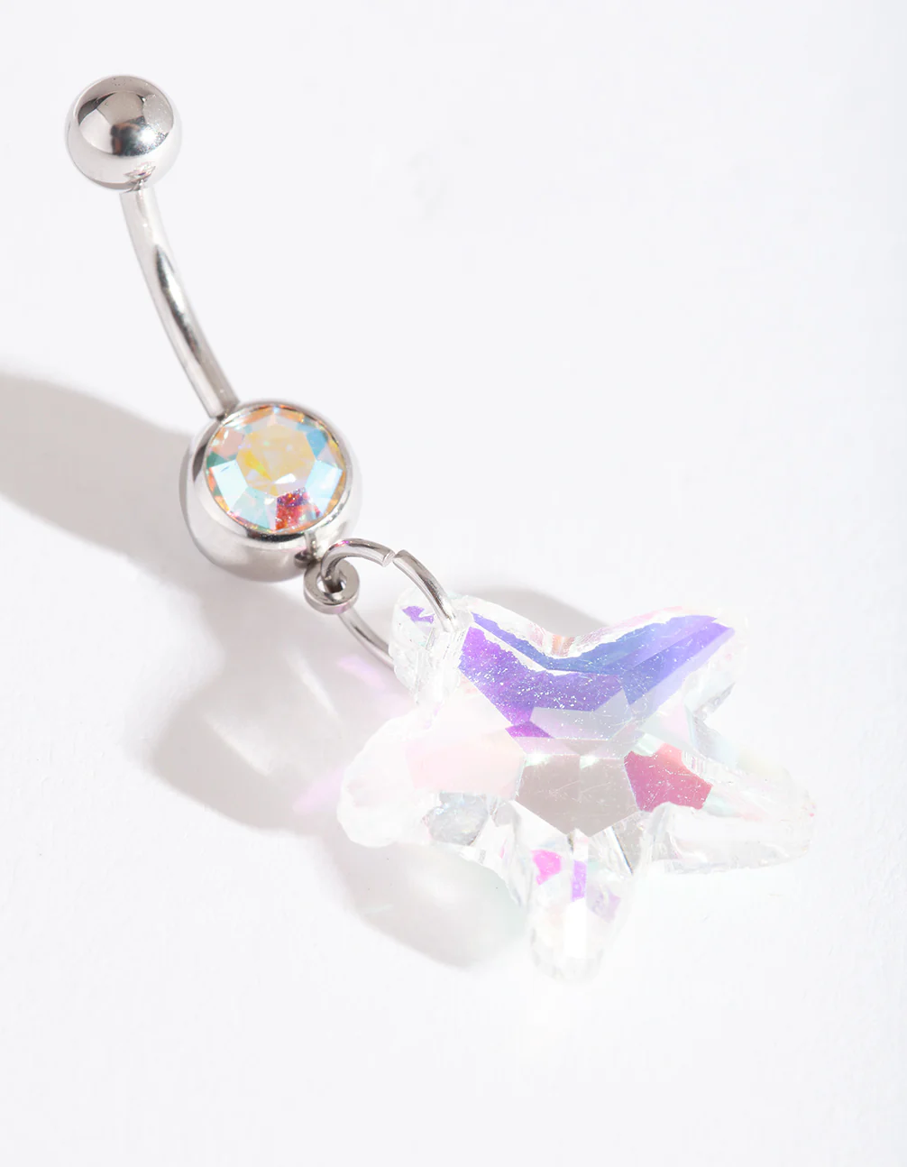 Silver Reflective Star Belly Bar - Image 2