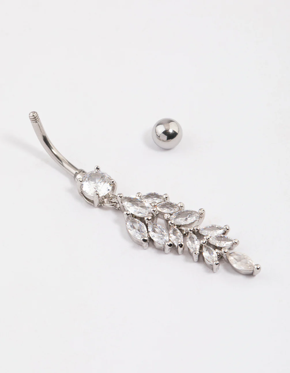 Surgical Steel Statement Tear Drop Belly Ring - Image 3