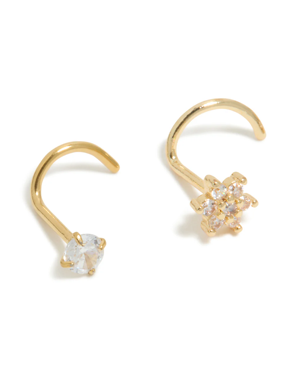 Gold Plated Surgical Steel Flower Nose Stud Pack - Image 2