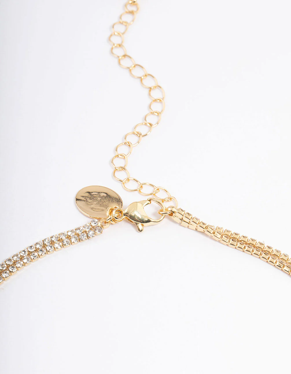 Gold Plated Diamante Double Layer Choker - Image 3