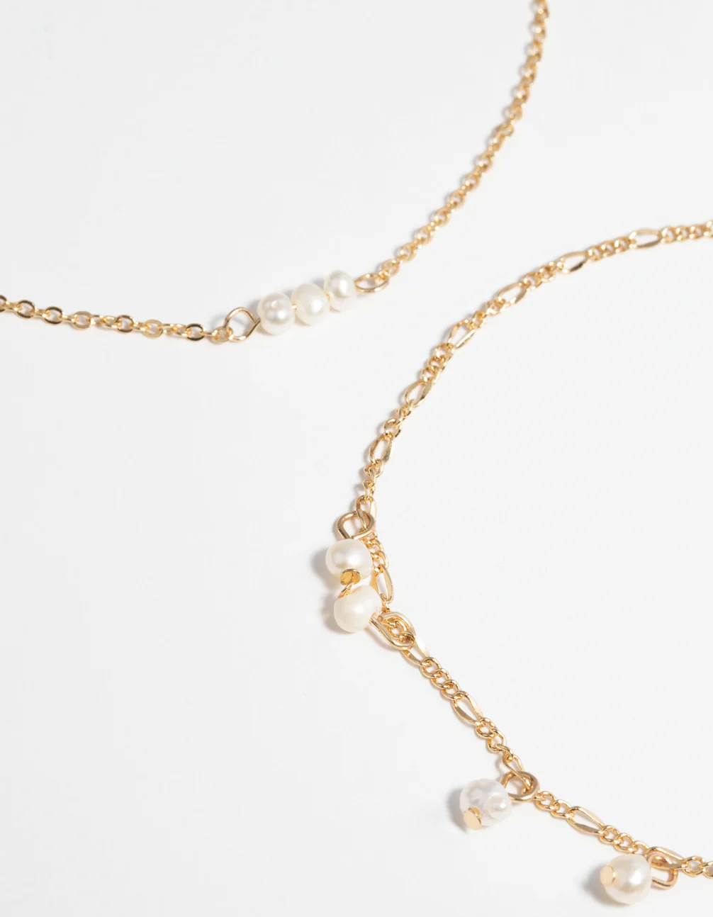 Gold Plated Anklet Set with Freshwater Pearls - Image 2