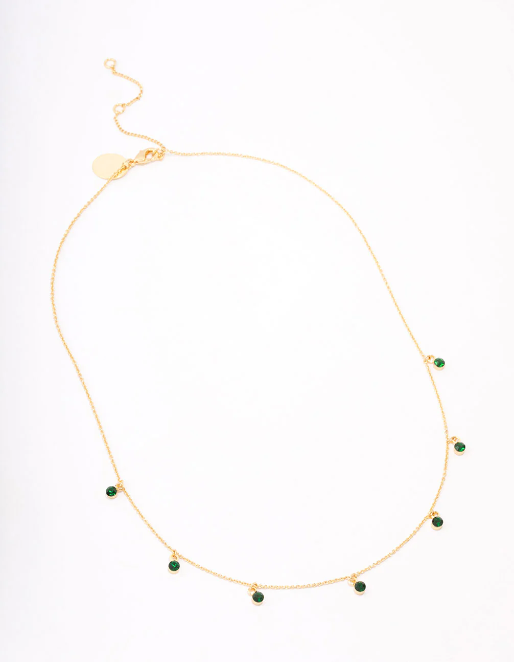 Gold Plated Mini Diamante Necklace - Image 2