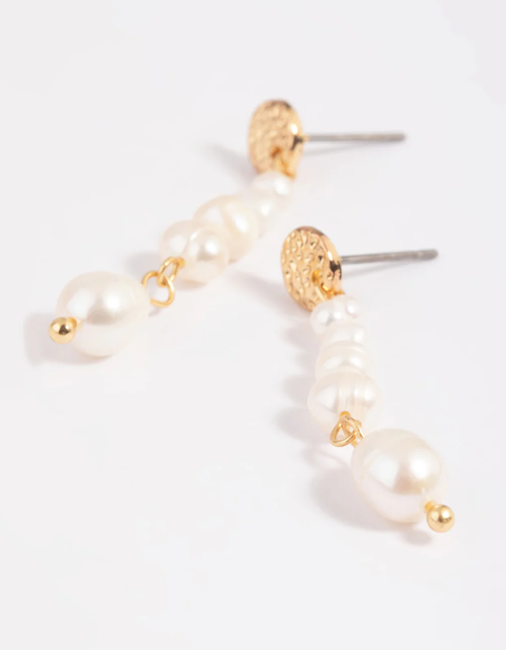 Gold Plated Freshwater Pearl Drop Earrings - Image 5
