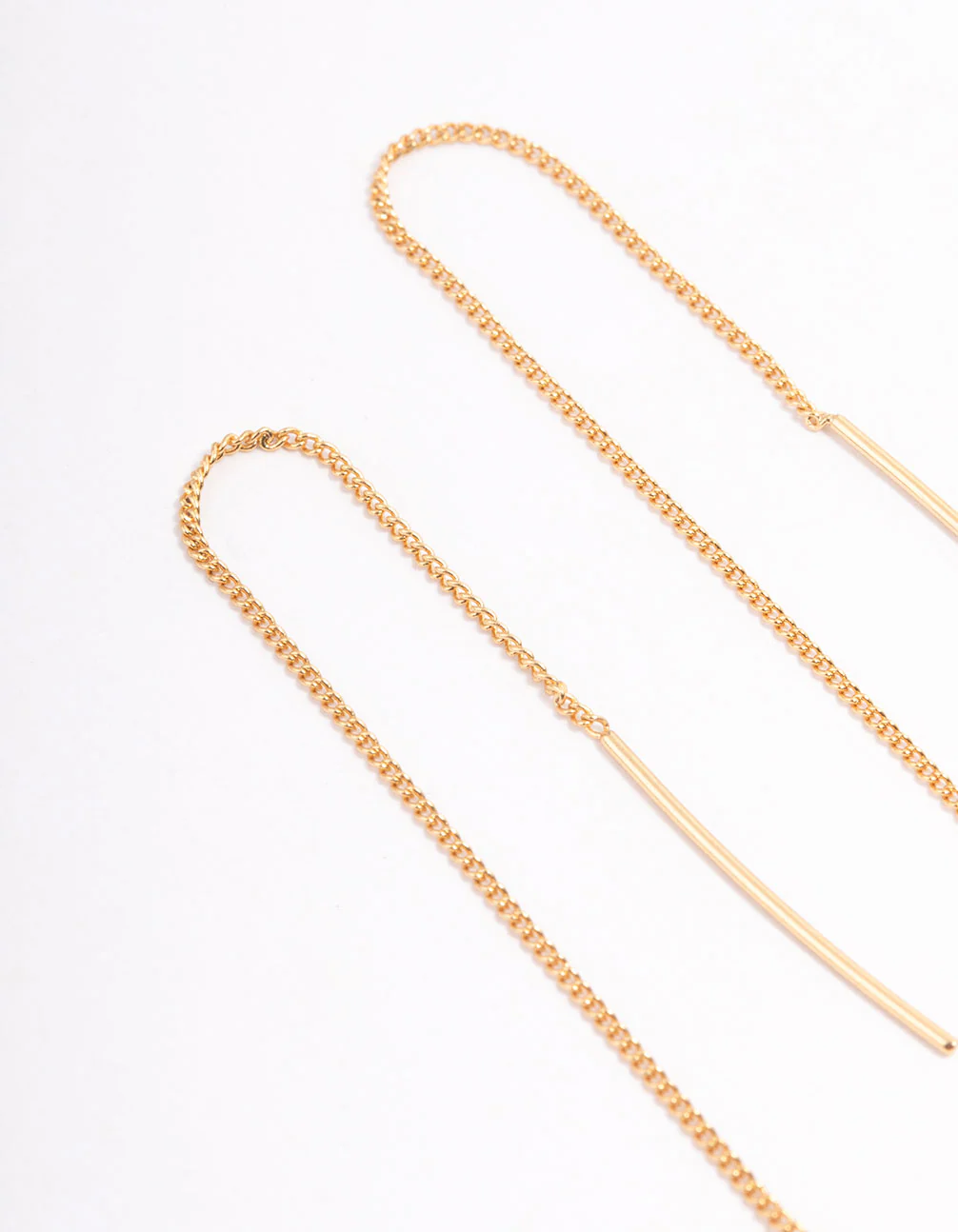 Gold Plated Thread Through Pearl Earrings - Image 3