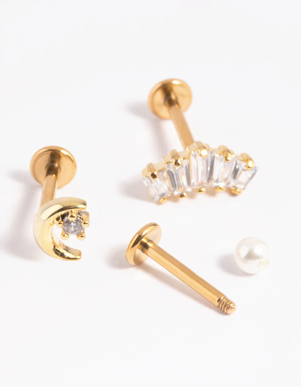 Gold Plated Surgical Steel Pearl Flat Back Pack - Image 3