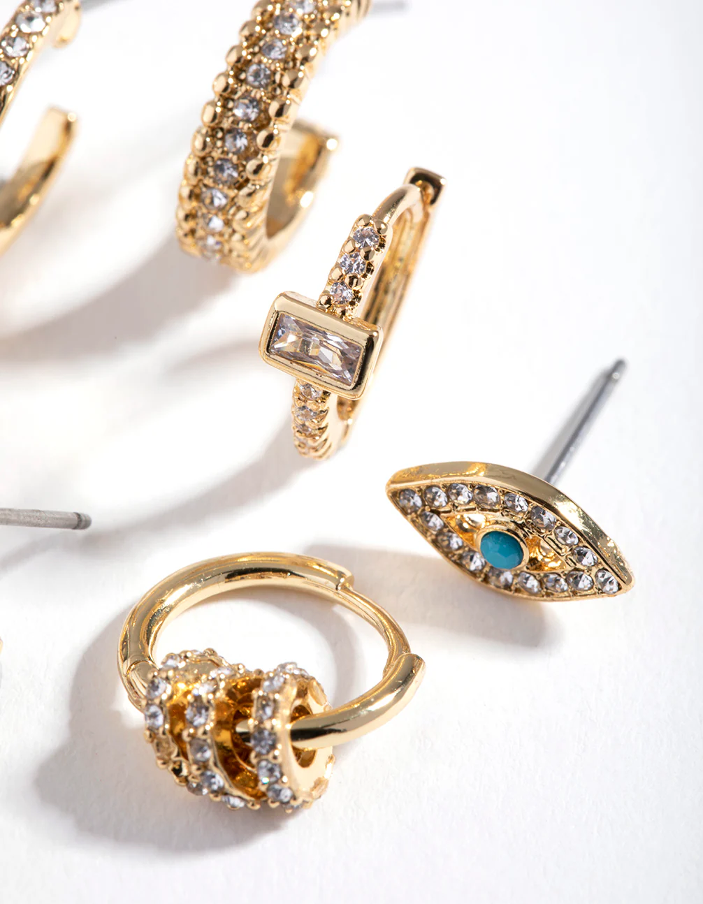 Gold Plated Evil Eye & Star Earrings - Image 6