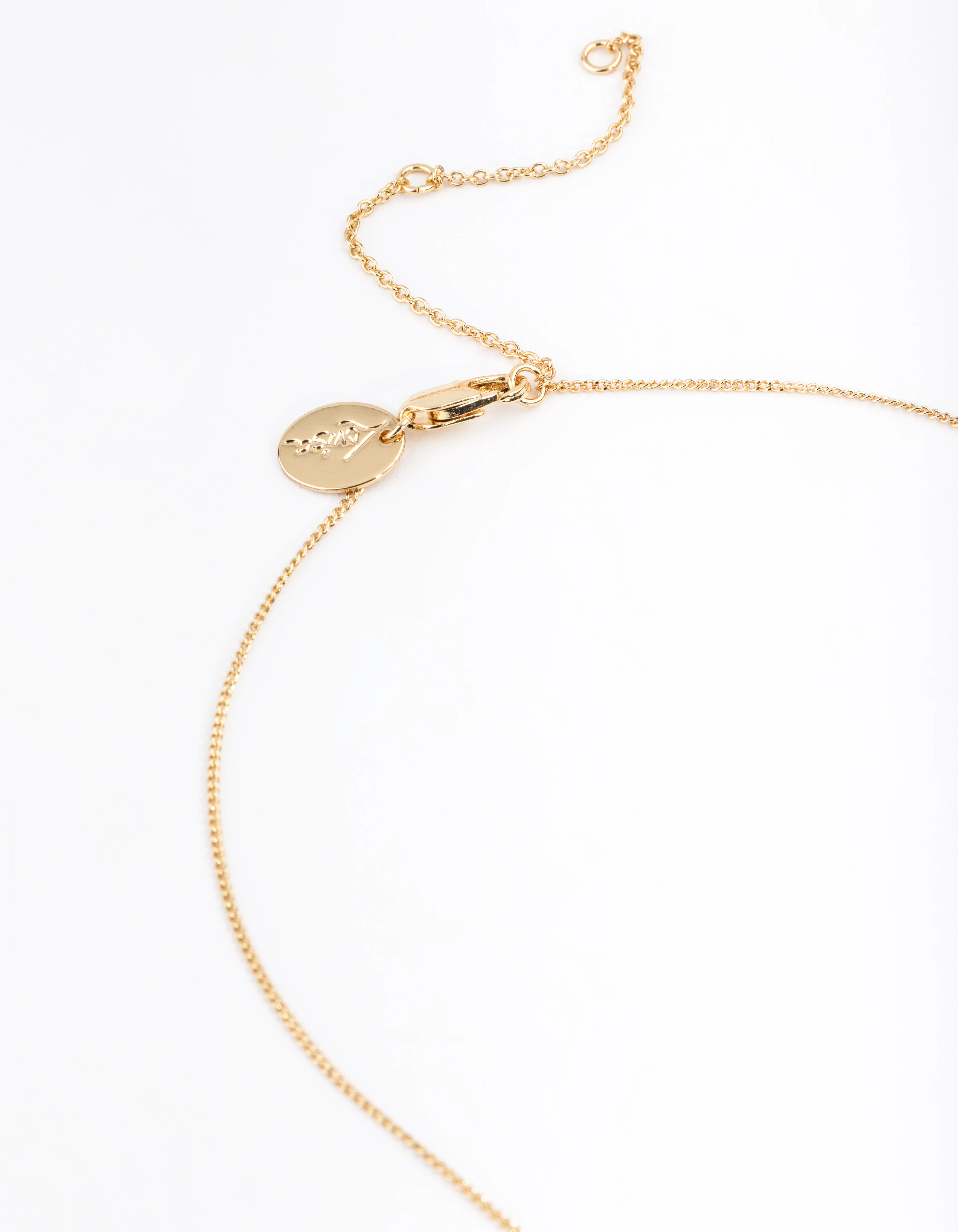 Gold Plated Rectangle Tag Necklace - Image 3