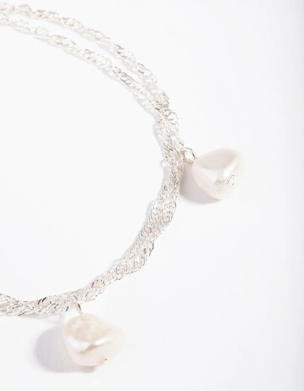 Real Silver Plated Triple Freshwater Pearl Bracelet - Image 2