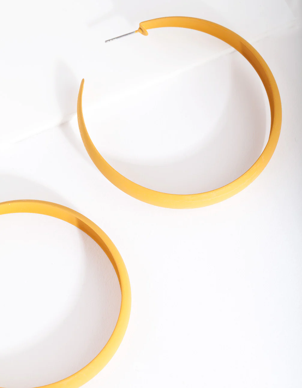 Mustard Coated Metal 60mm Hoop Earrings - Image 3