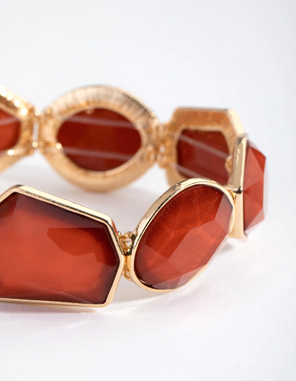 Gold Irregular Foil Station Stretch Bracelet - Image 2