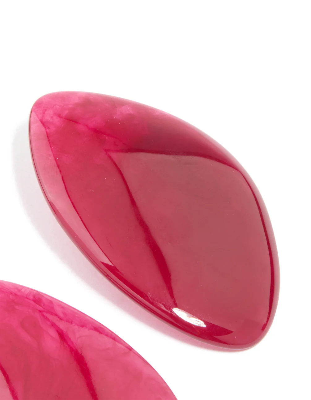 Burgundy Acrylic Statement Drop Earrings - Image 5