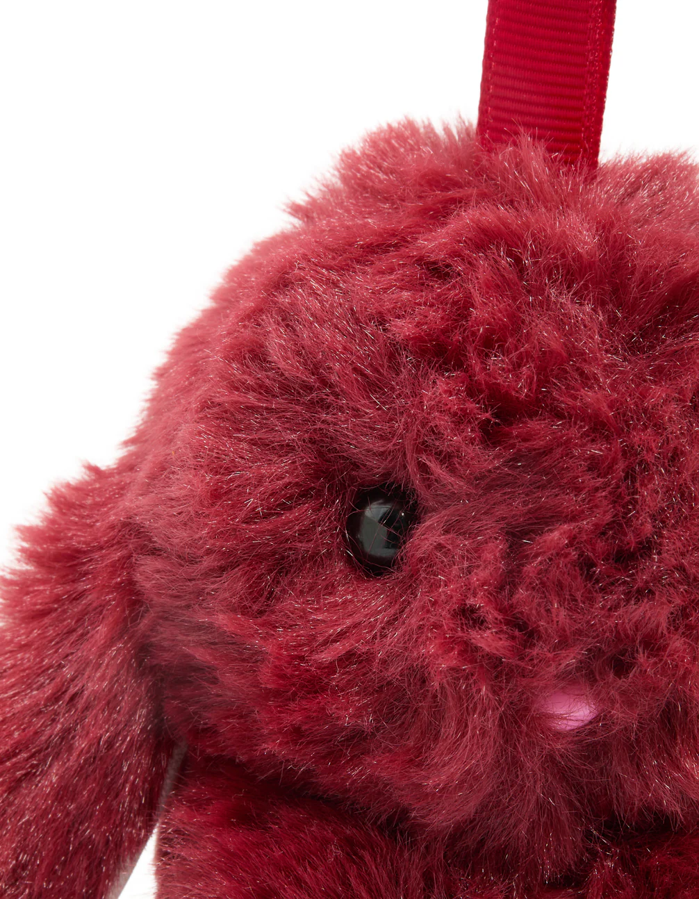Burgundy Fabric Bunny Key Chain - Image 2