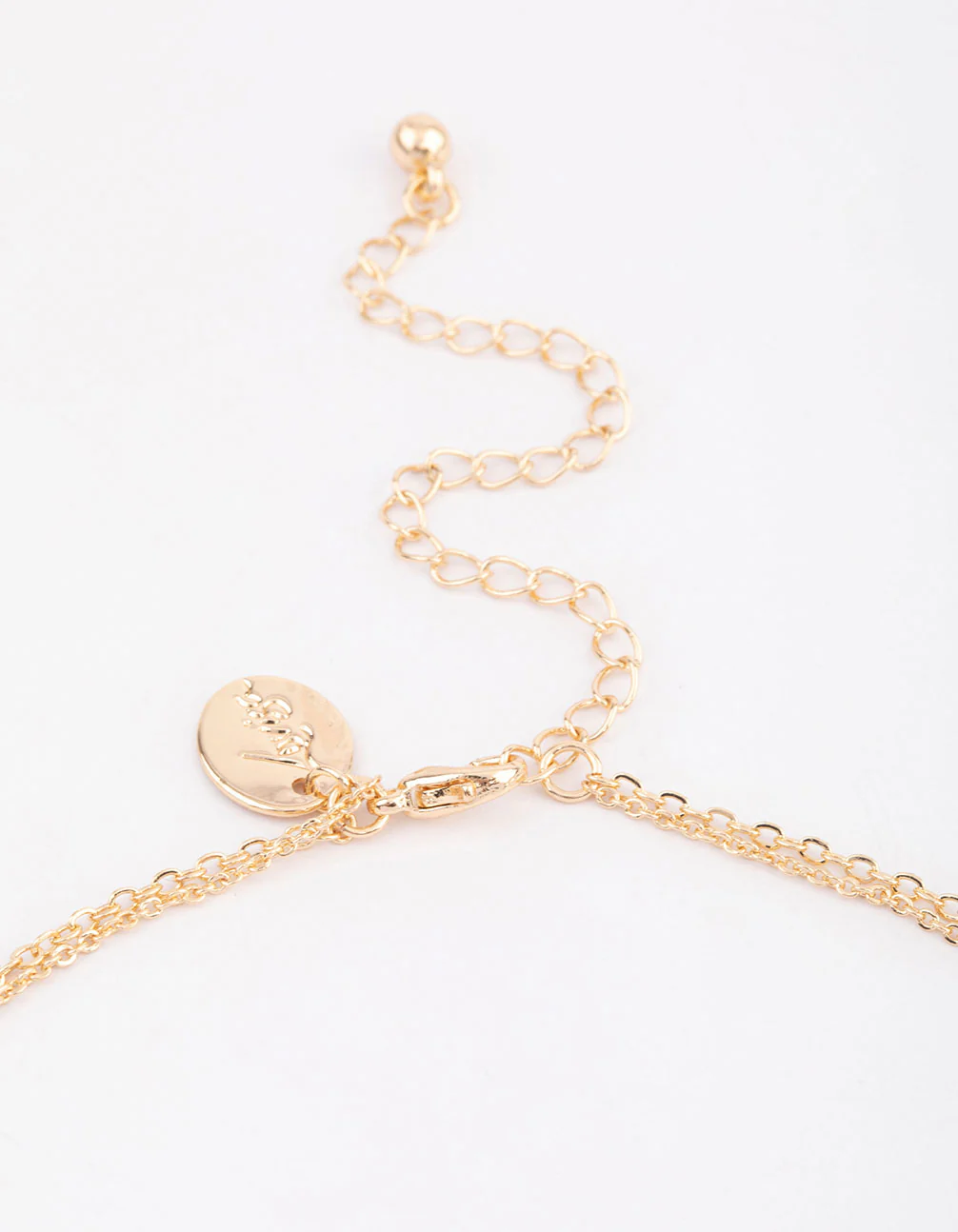 Gold Double Row Circle Boho Pendant Necklace - Image 3