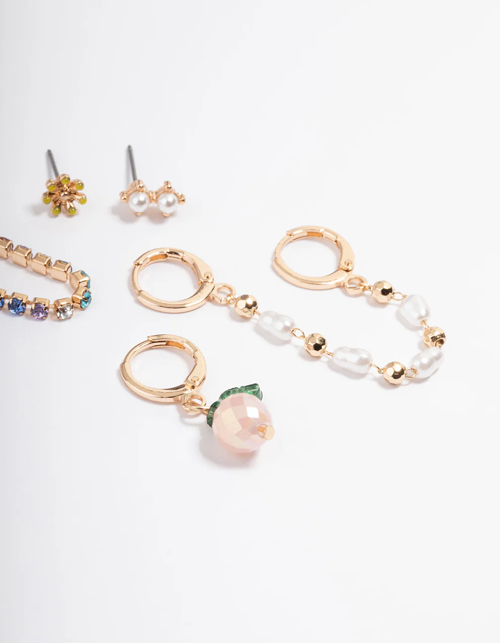 Gold Peach Pearl Earring Pack - Image 2