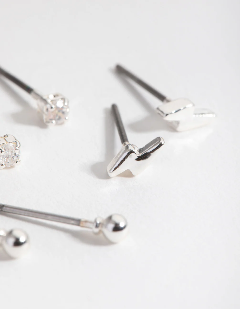 Silver Bolt & Diamante Earrings - Image 3
