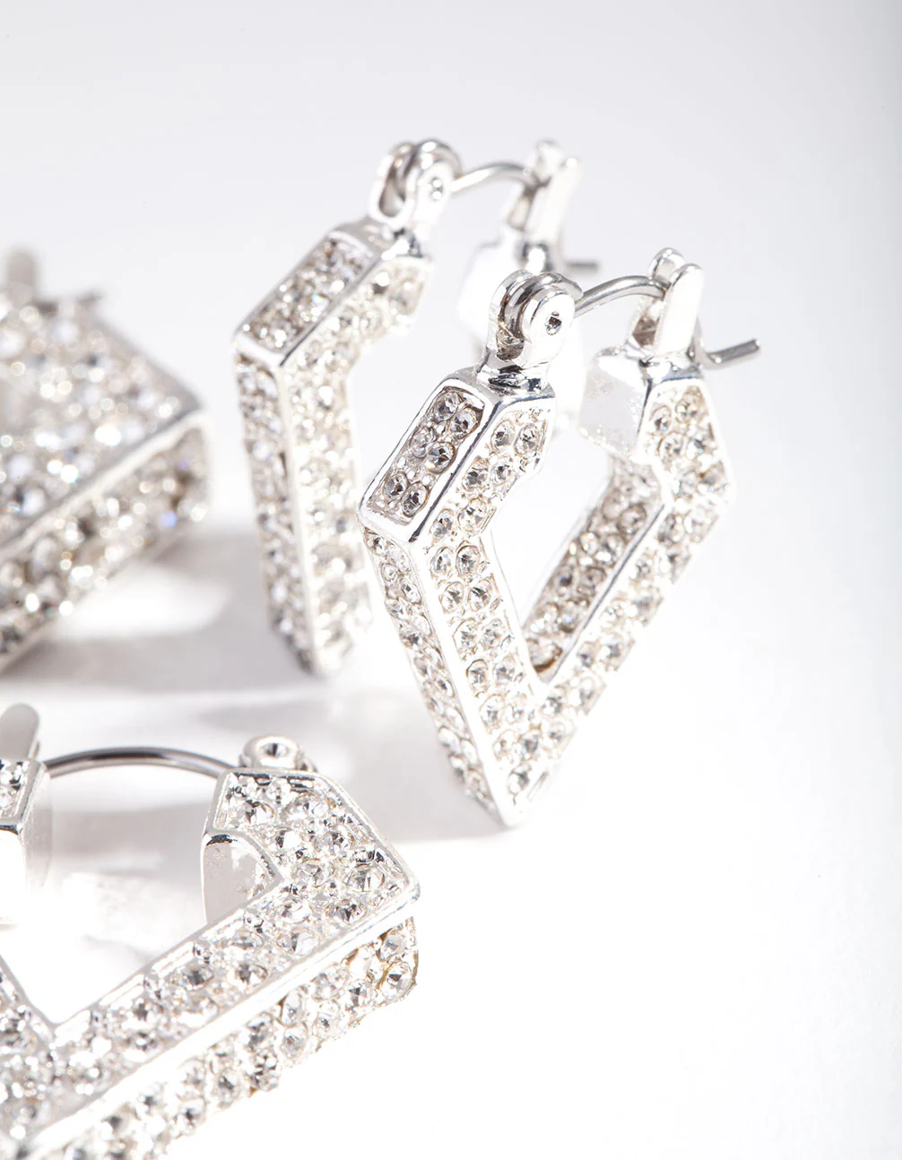 Silver Pave Diamante Triangle Earring Pack - Image 5