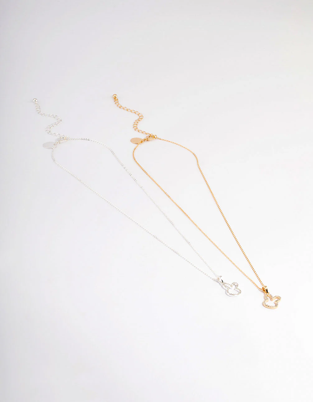 Mixed Metal Pave Diamante Bunny Necklace Pack - Image 6