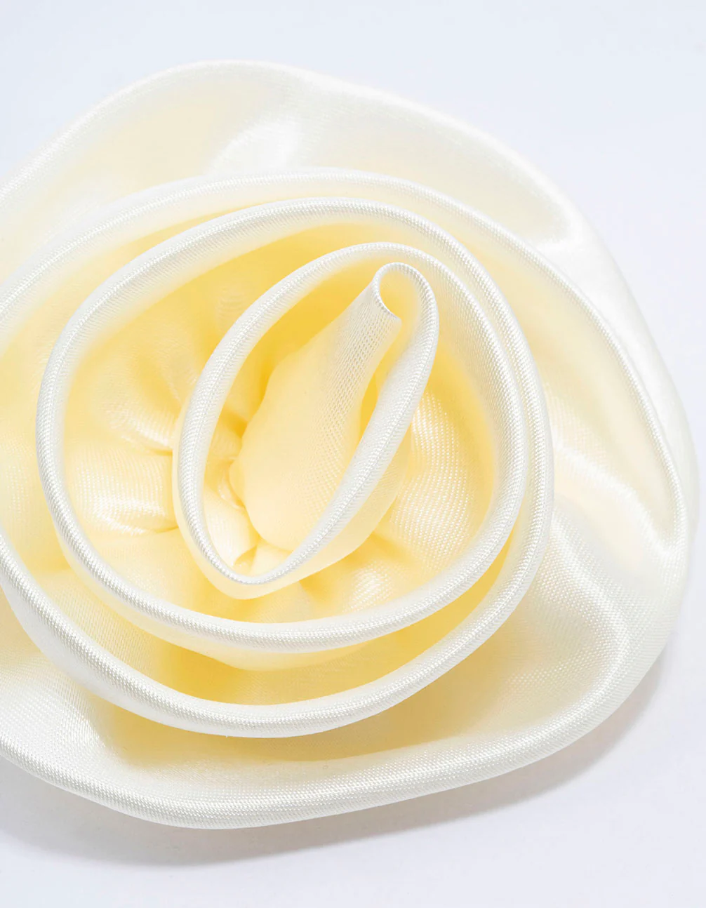 Cream Fabric Elegant Rosette Hair Clip - Image 2