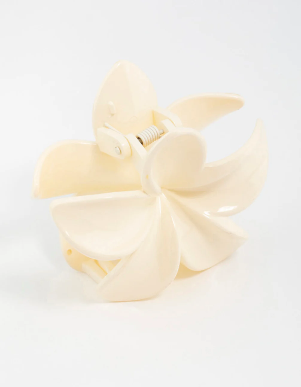 Cream Frangipani Hair Claw Clip - Image 2