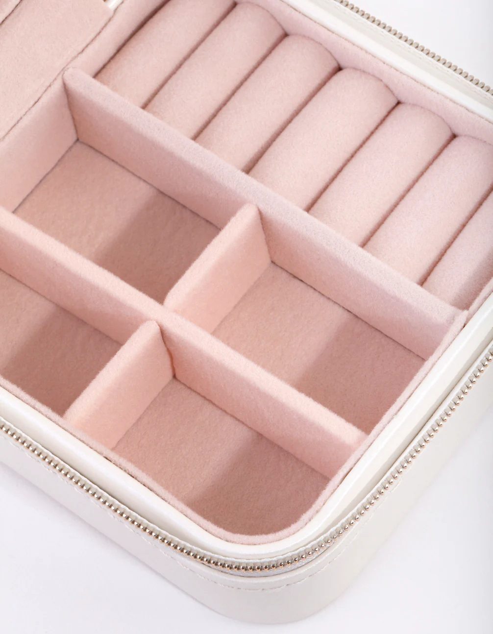 White Faux Leather Square Jewellery Box - Image 5