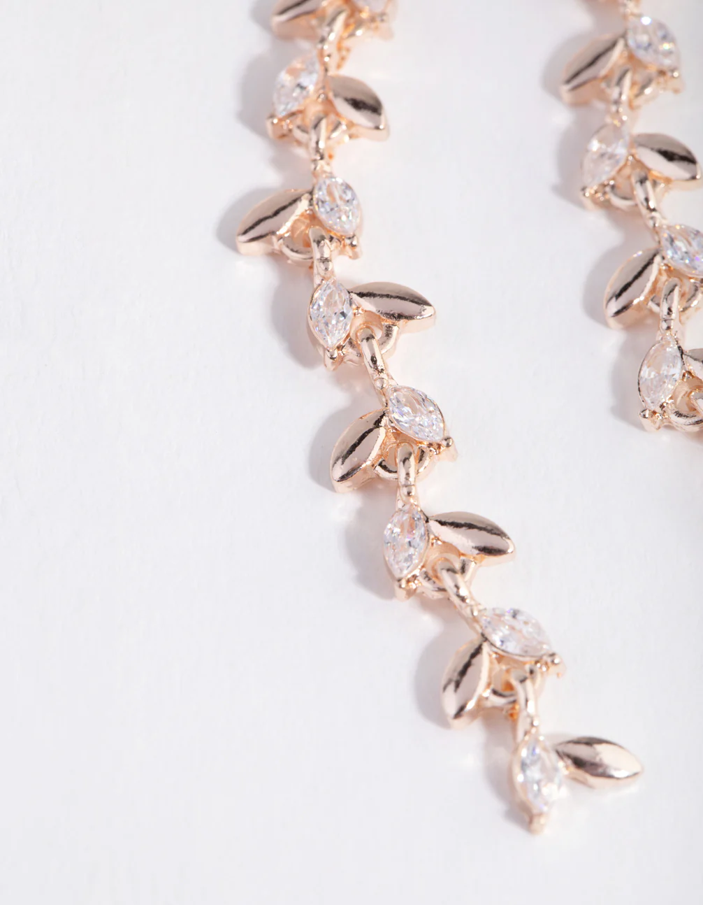 Rose Gold Cubic Zirconia Laurel Drop Earrings - Image 5