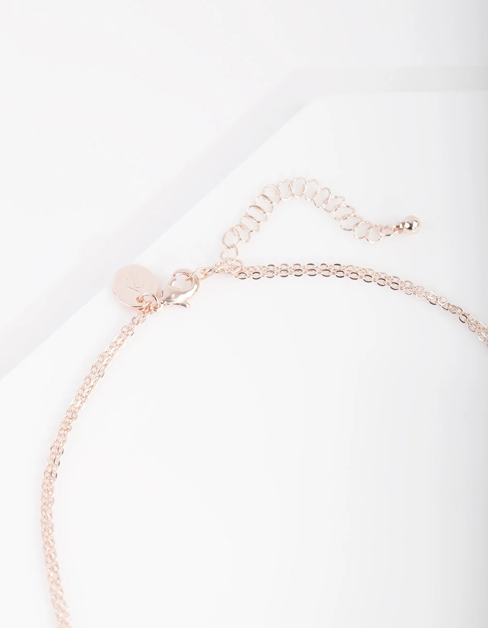 Rose Gold Cubic Zirconia Multirow Cross Necklace - Image 4