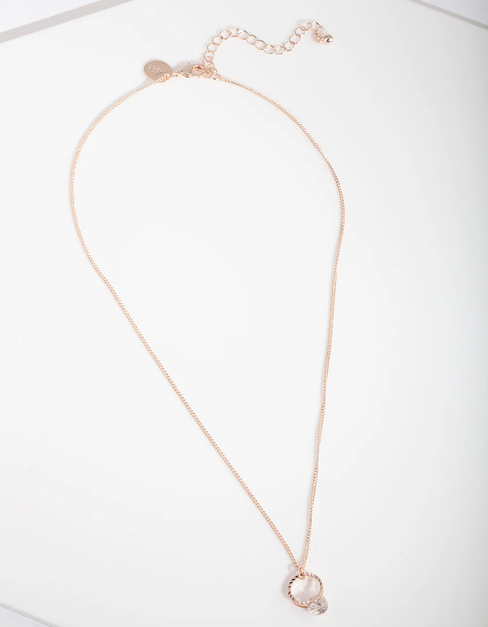Rose Gold Cubic Zirconia Ring Necklace