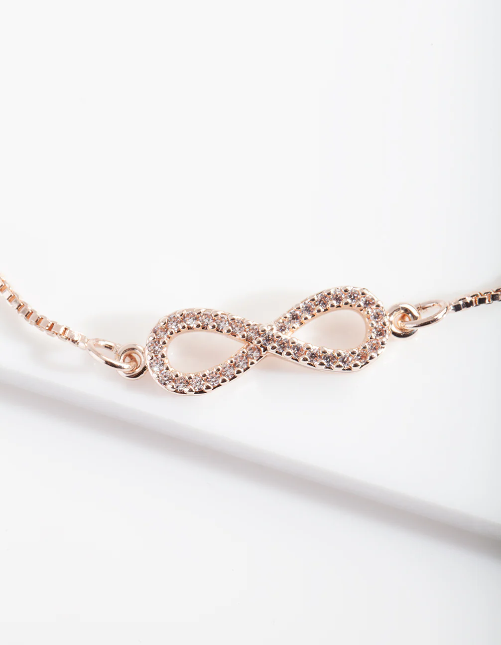 Rose Gold Infinity Diamante Bracelet - Image 3