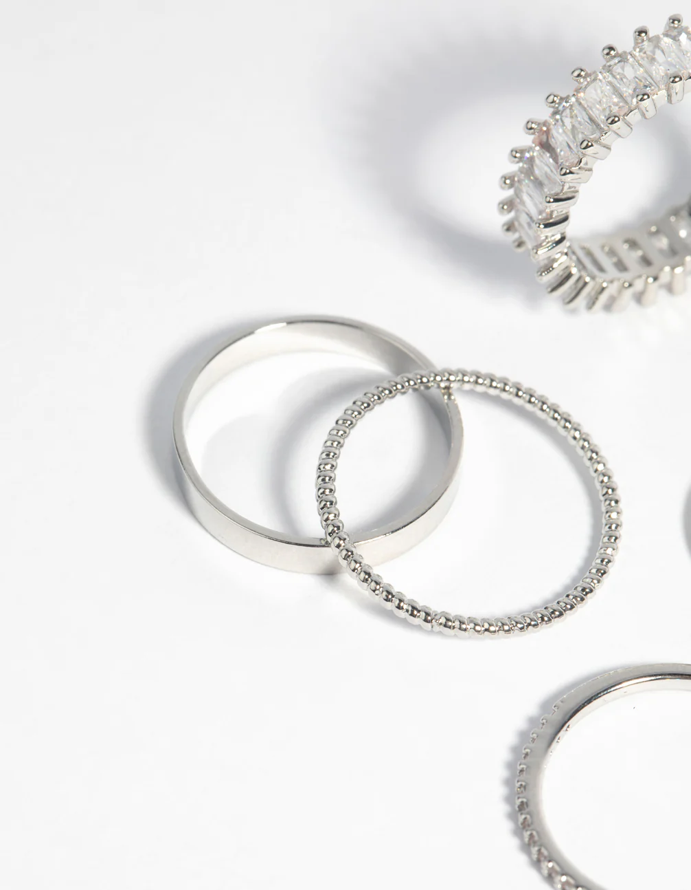 Silver Cubic Zirconia Baguette Ring - Image 3