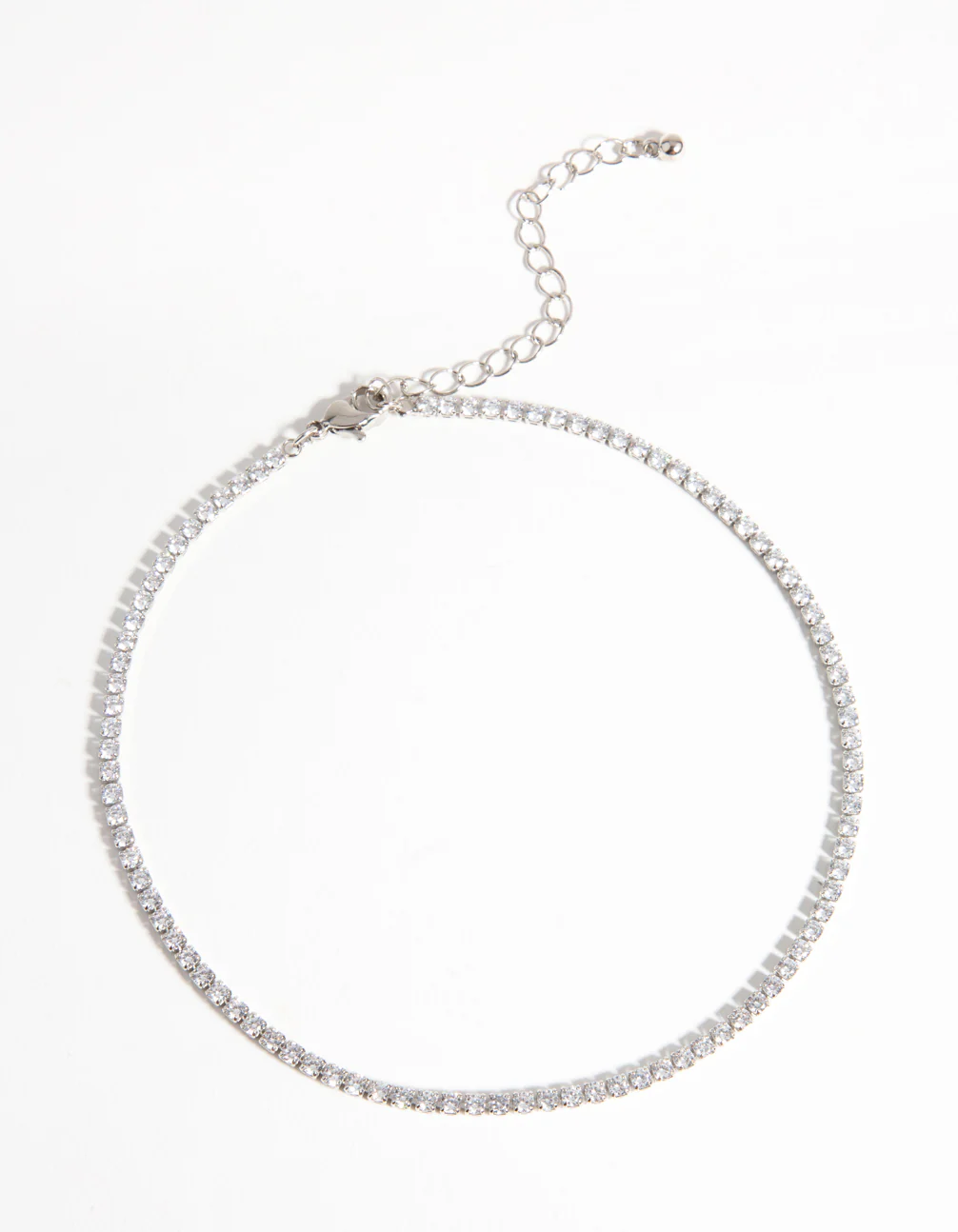 Silver Cubic Zirconia Cup Chain Choker