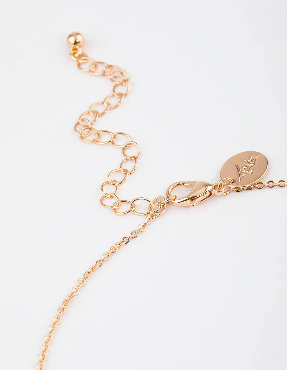 Gold Cubic Zirconia Love Letter Pendant Necklace - Image 3