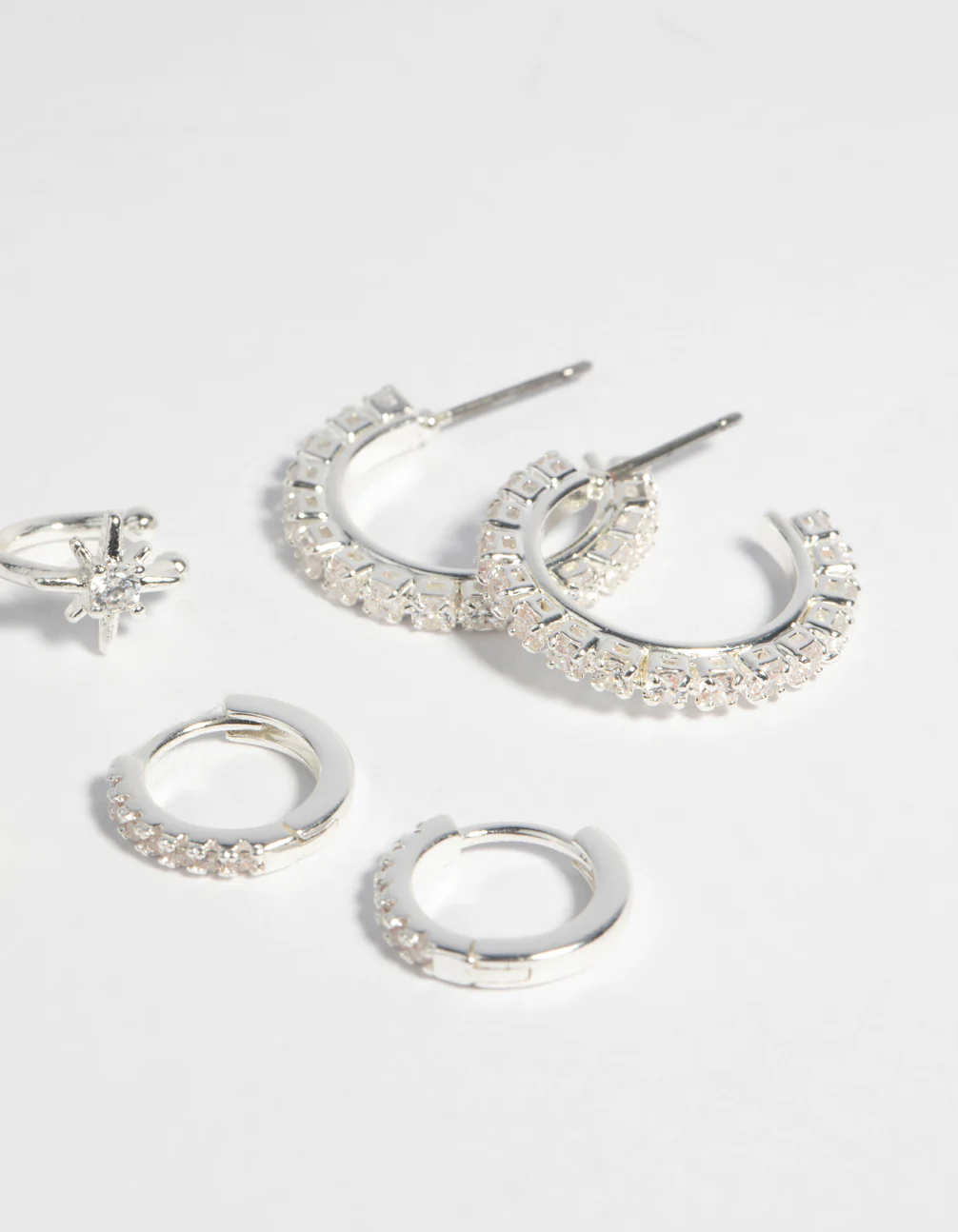 Silver Cubic Zirconia Classic Earring 7-Pack - Image 3