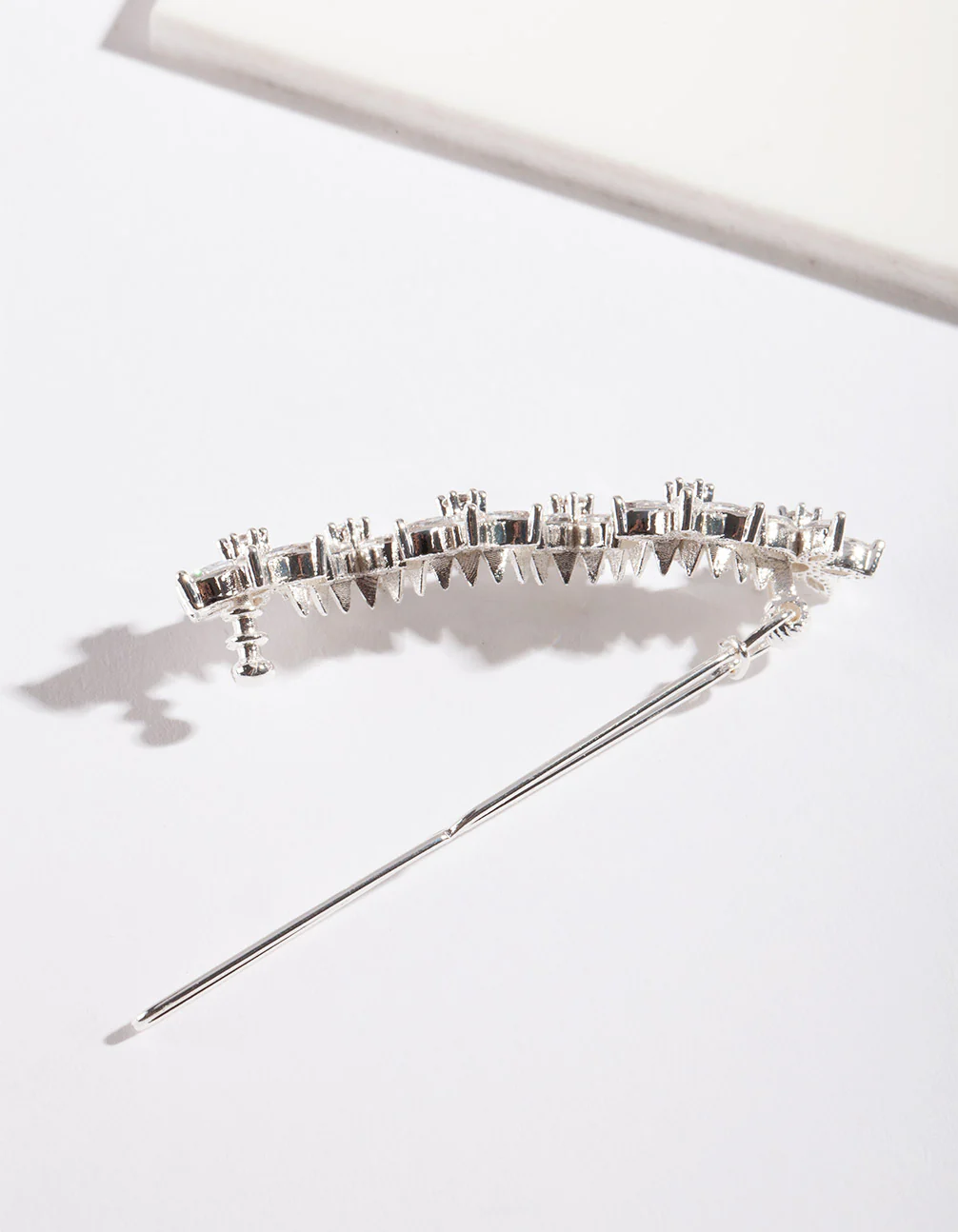 Silver Cubic Zirconia Flower Clip - Image 4