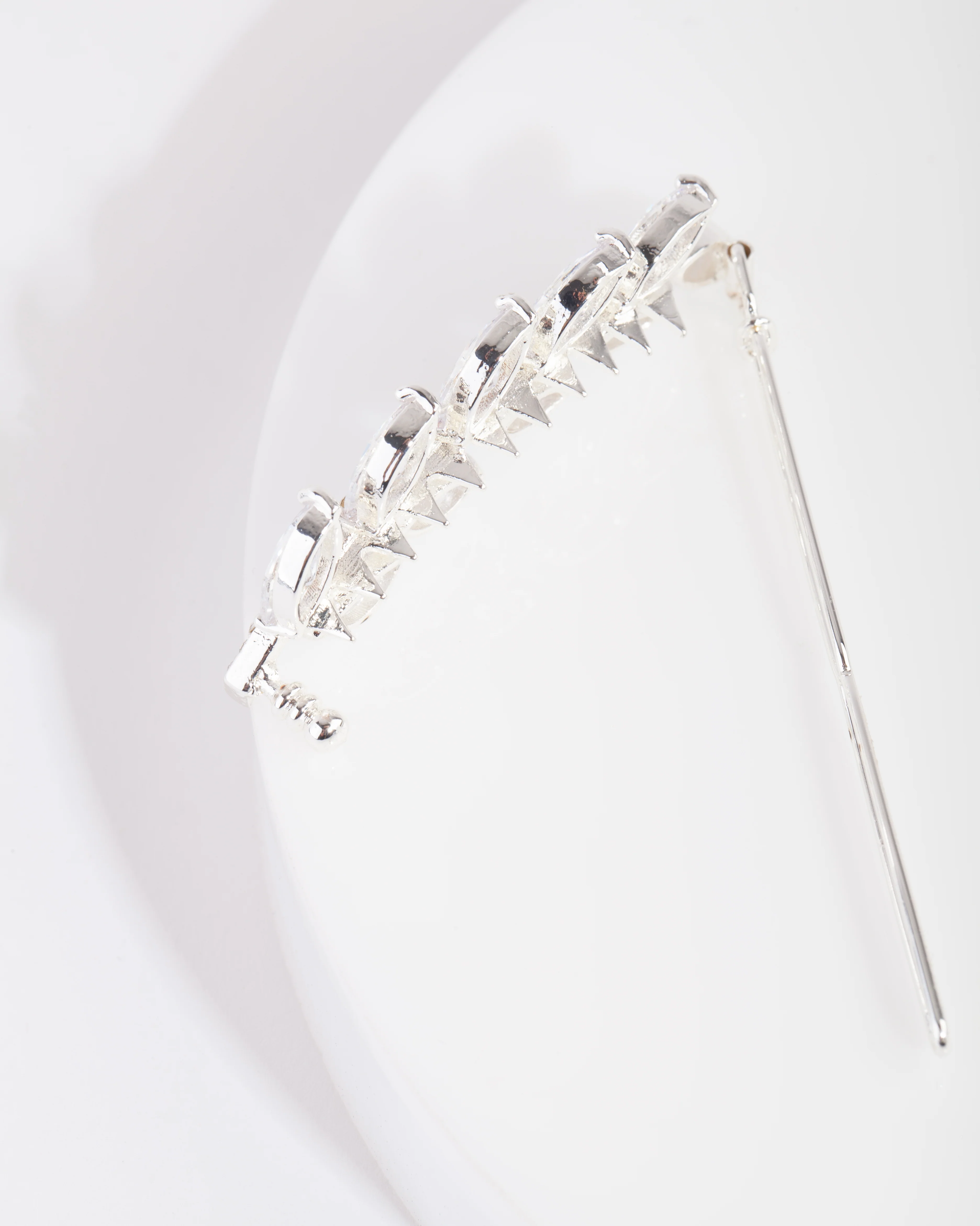Diamante Cubic Zirconia Leaf Clip - Image 3