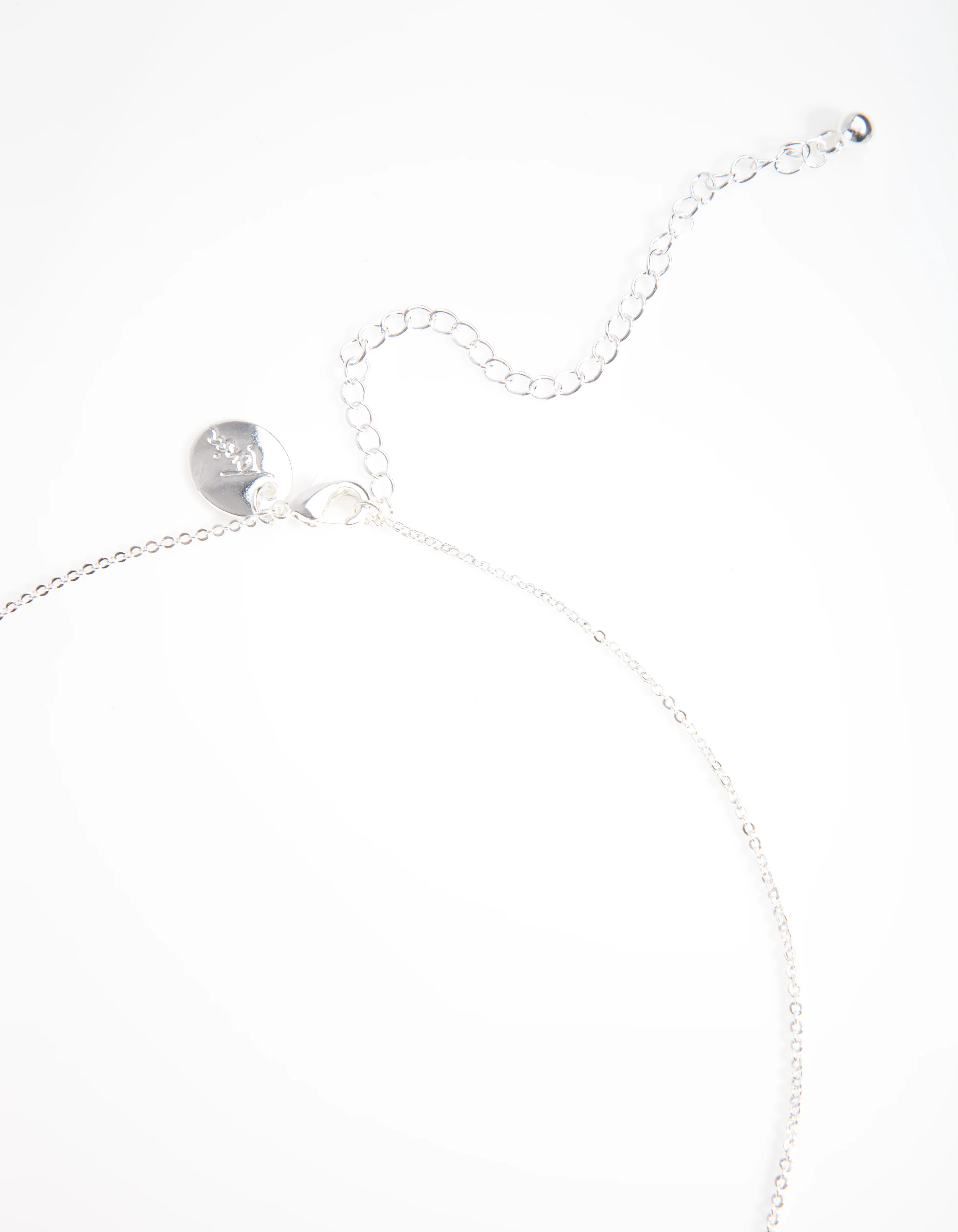 Cubic Zirconia Silver Open Circle Necklace - Image 3