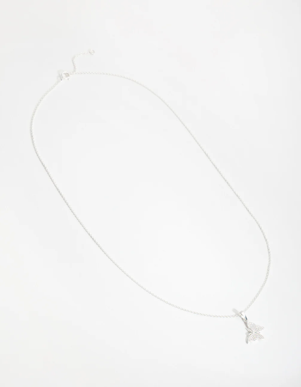 Sterling Cubic Zirconia Pave Butterfly Necklace - Image 2