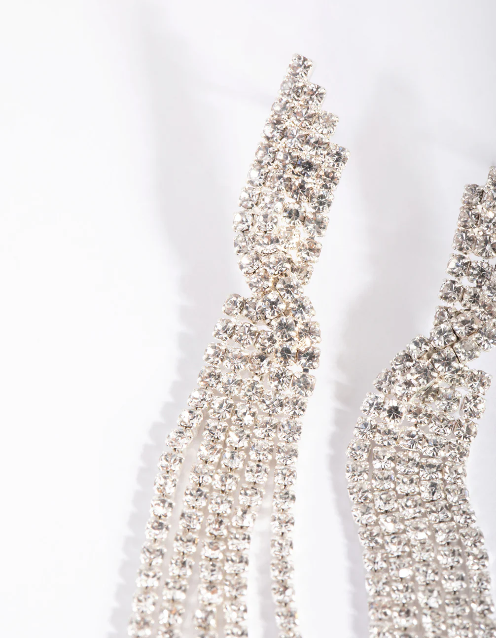 Silver Twisted Strand Drop Earrings - Image 2