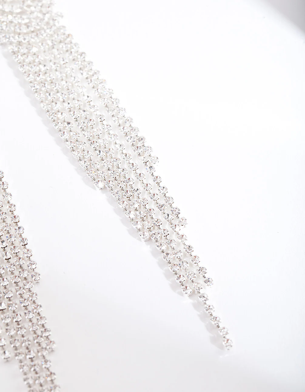 Silver Diamante Long Earrings - Image 6
