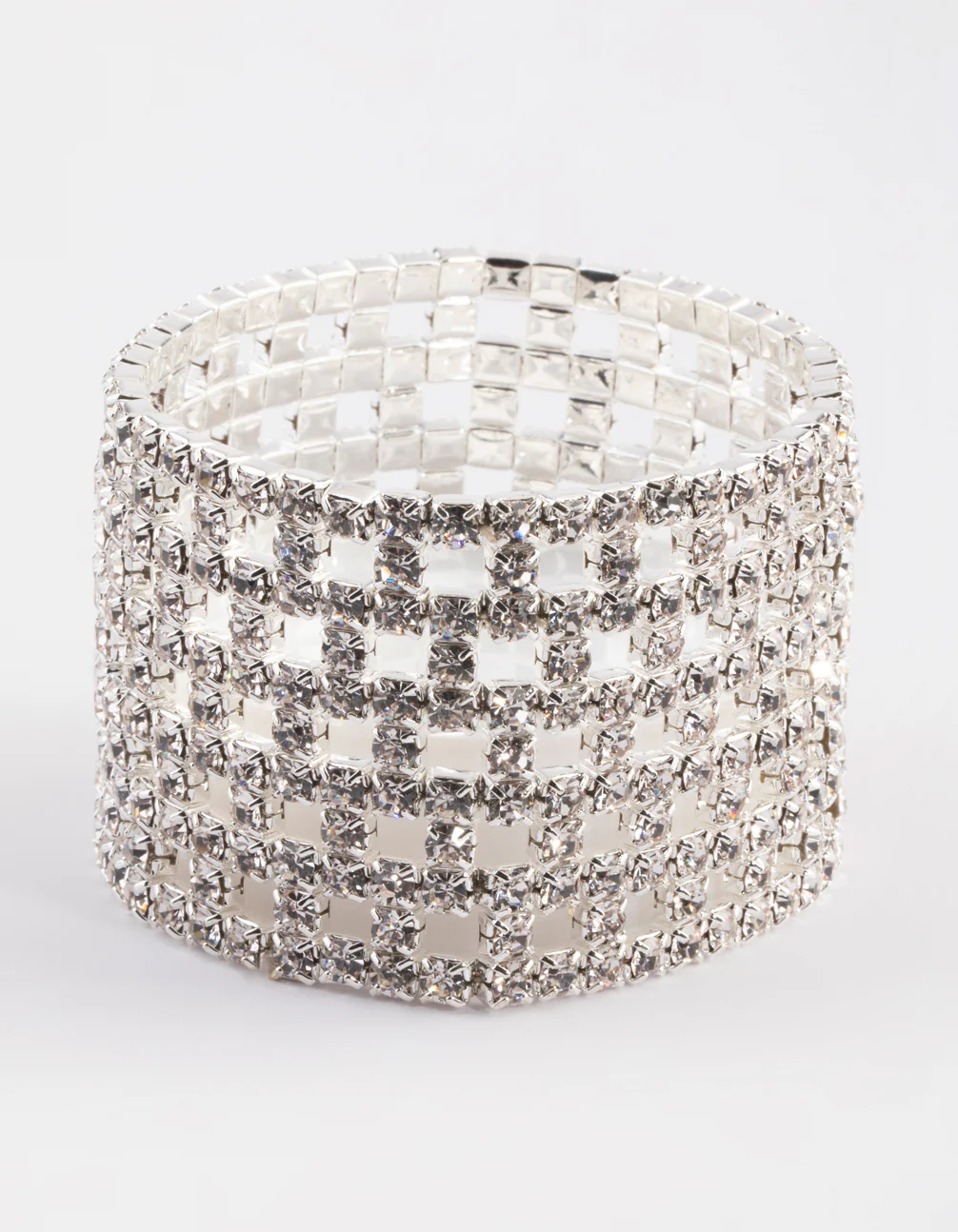 Silver Diamante Mesh Bracelet