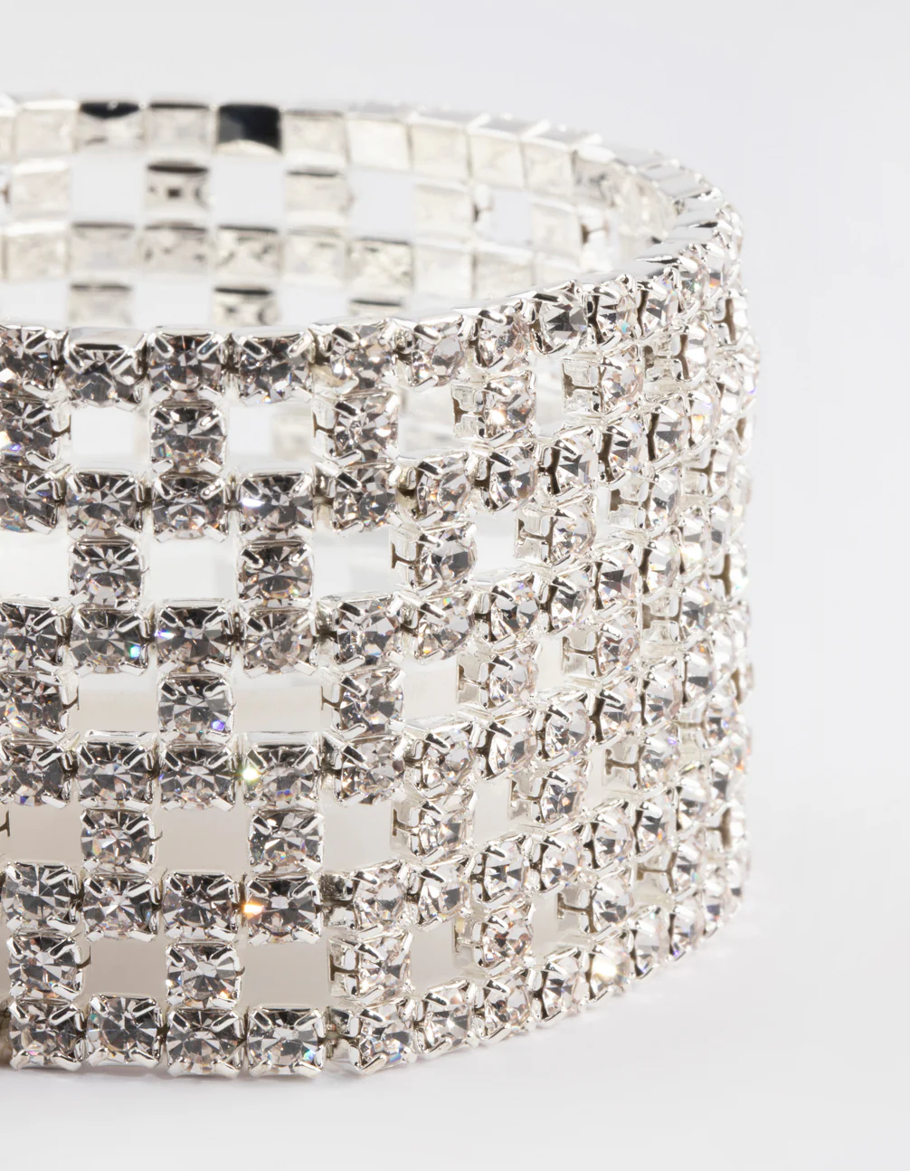 Silver Diamante Mesh Bracelet - Image 3