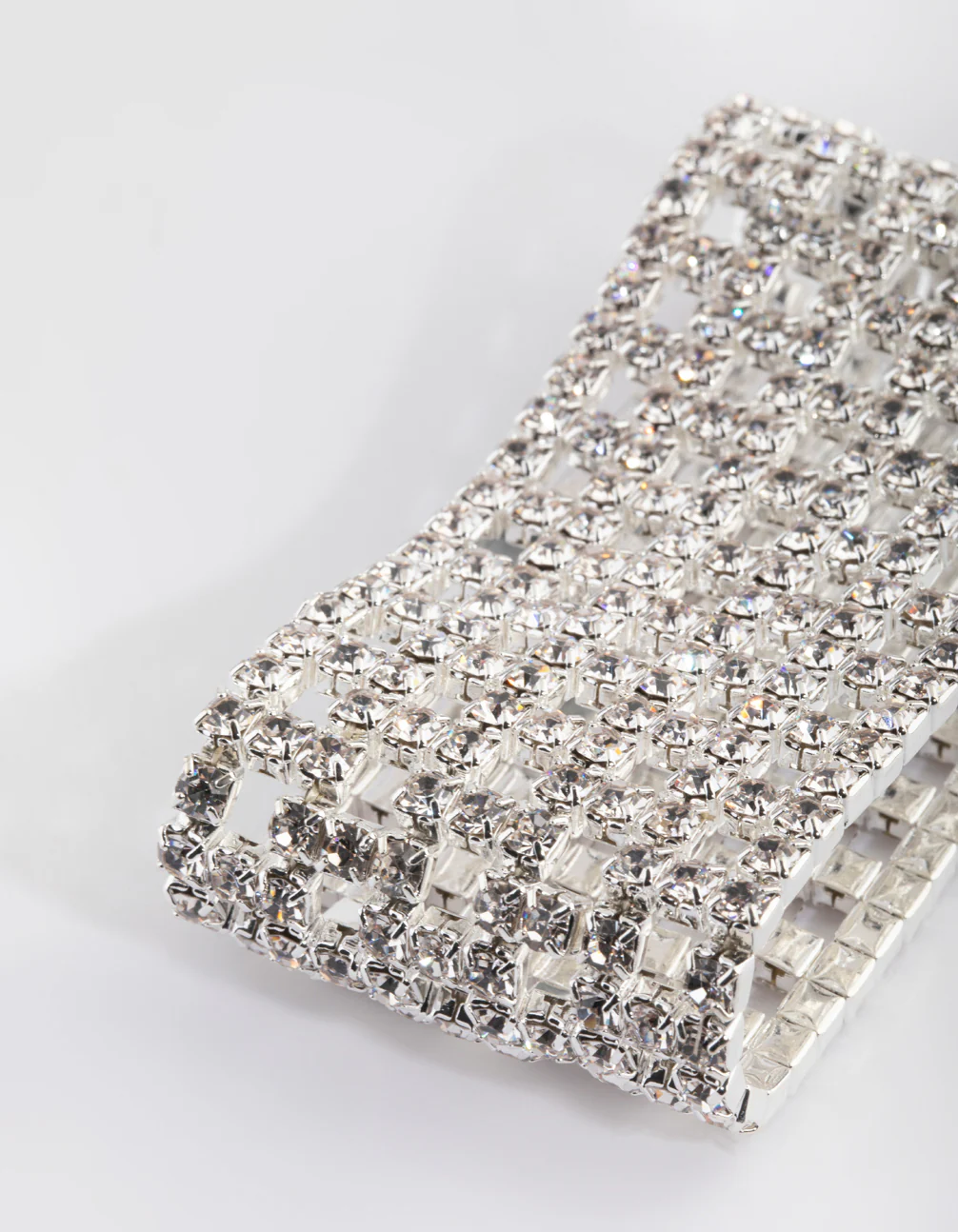 Silver Diamante Mesh Bracelet - Image 4