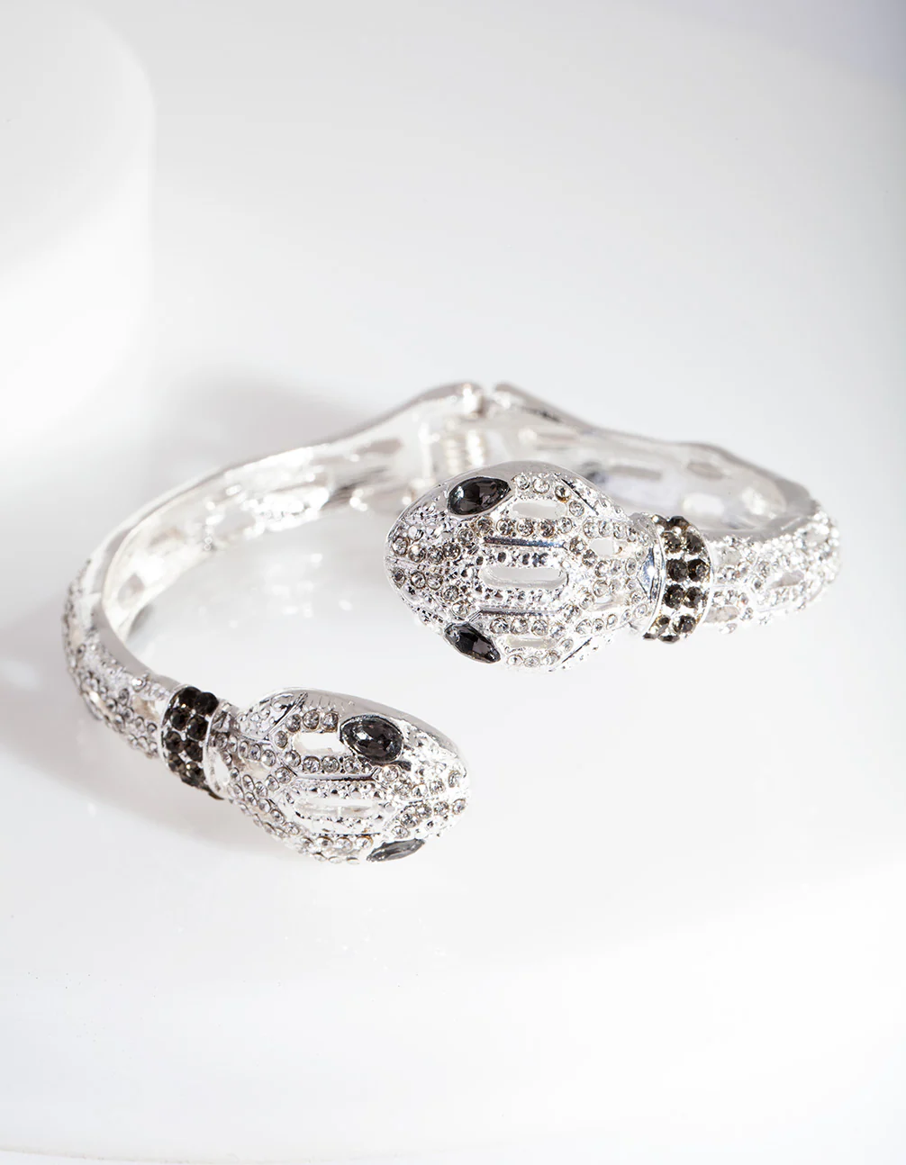 Silver Diamante Snake Cuff Bracelet - Image 4