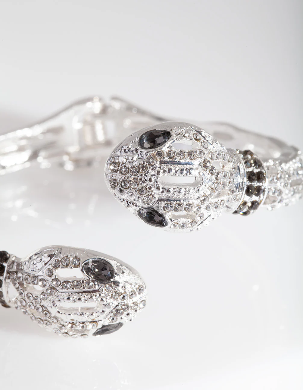 Silver Diamante Snake Cuff Bracelet - Image 5
