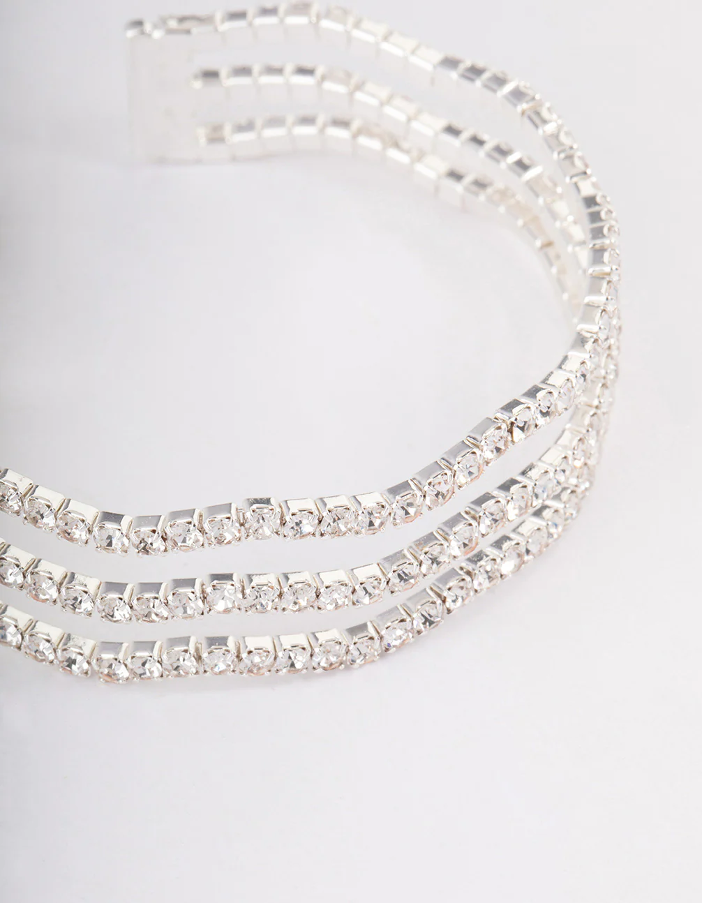 Silver Diamante Wave Cupchain Wrist Cuff - Image 2