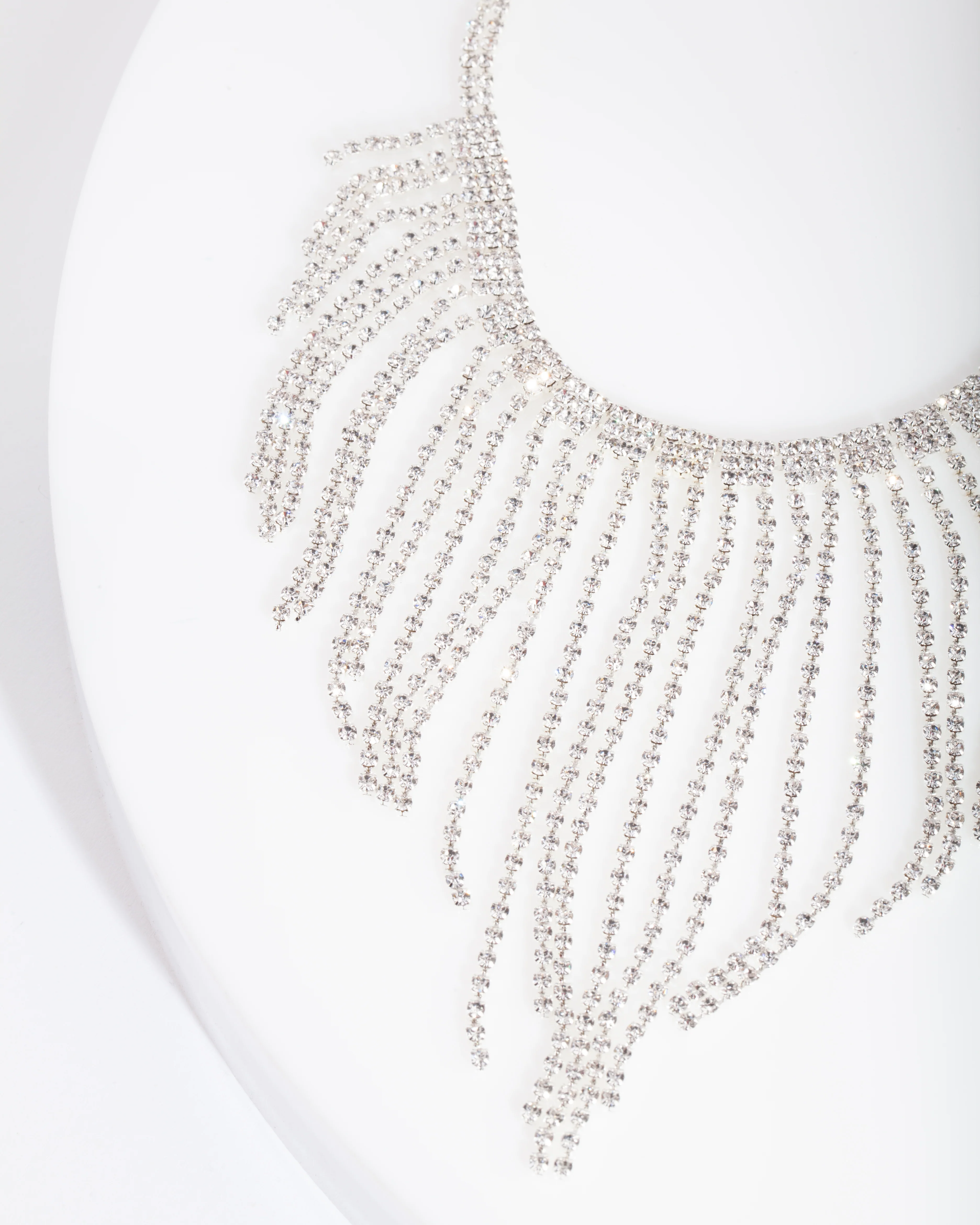 Silver Diamante Fringe Choker - Image 2