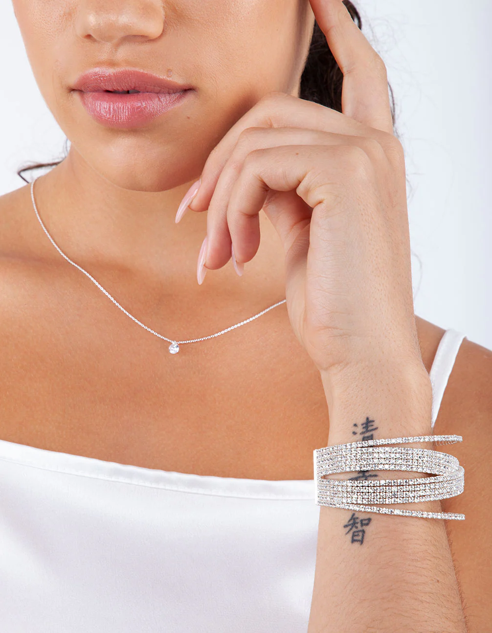 Silver Overlap Cup Chain Cup Bracelet - Image 2