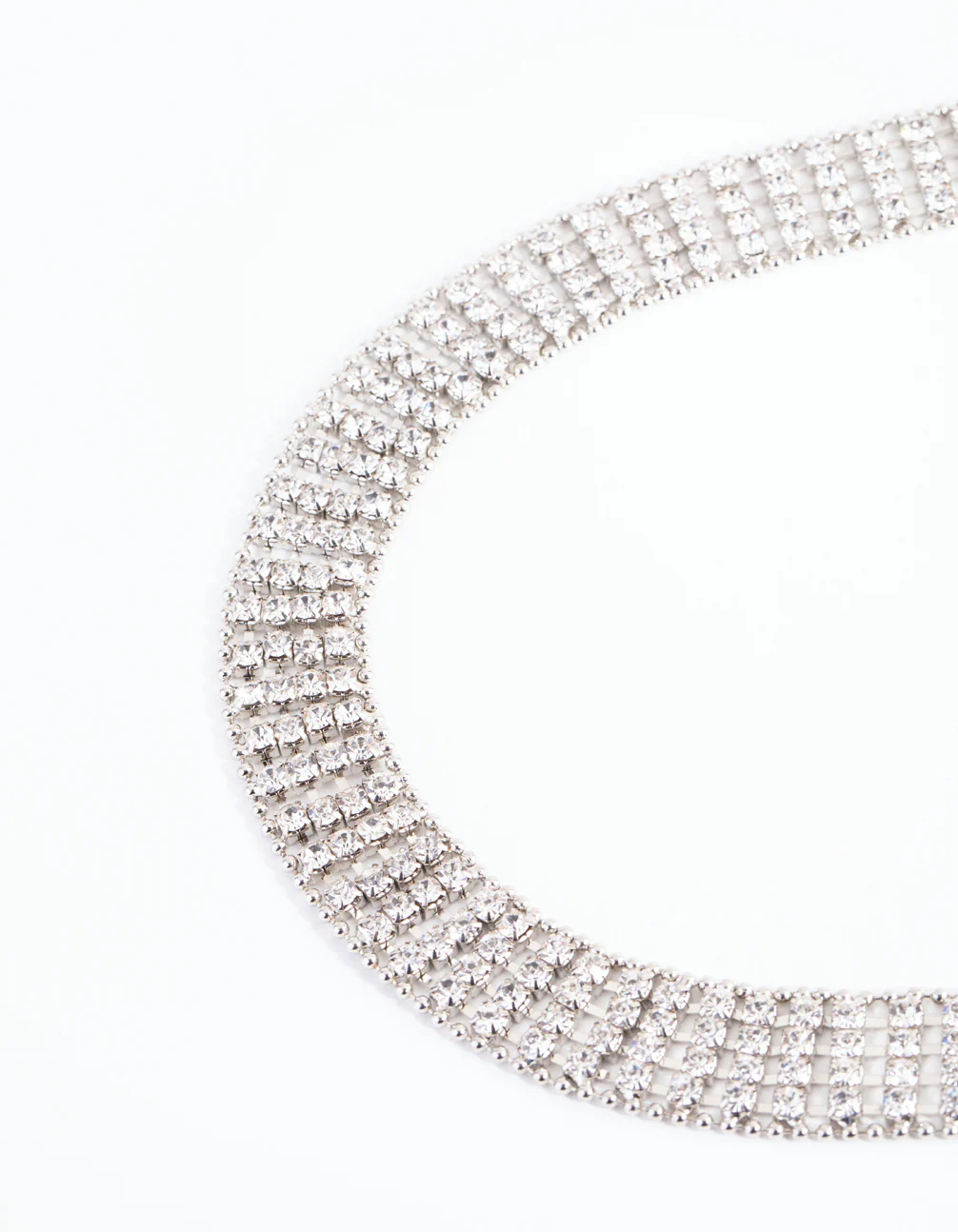 Silver Thin Diamante Belt - Image 5
